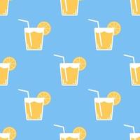 Seamless orange juice pattern background vector