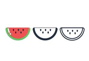 Cute watermelon icon set vector