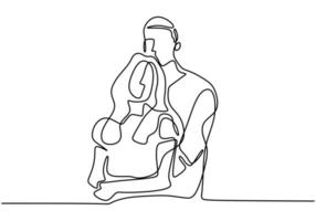 dibujo continuo de una línea. amorosa pareja mujer y hombre abrazándose. minimalismo boceto dibujado a mano, ilustración vectorial para tarjeta del día de San Valentín, pancarta y póster. vector