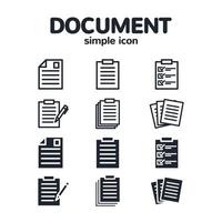 Set of simple document icons vector