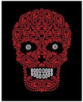 Skull with paisley pattern vector