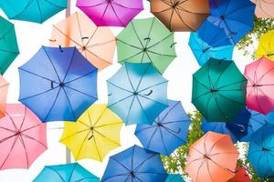Colourful umbrella background photo