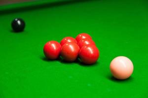 Snooker balls on the table photo