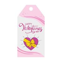 label of valentines day with decoration vector