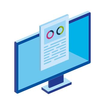 computer desktop with circular statistical vector