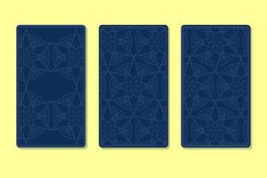Back of tarot cards decorated with ornamental graphics vector