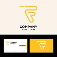 monogram letter f logo design with business card vector