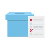 ballot box with vote form isolated icon vector