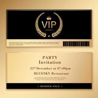 Invitation template set with gold and black design vector