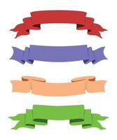 Four Style of Color Ribbons for Decoration. vector