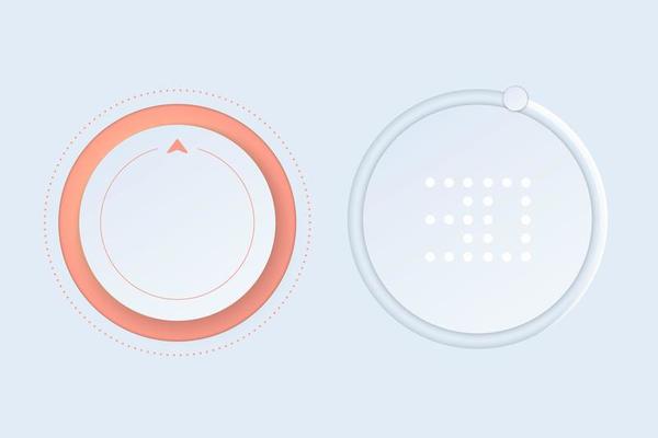 Neumorph UI kit with Volume Knob and switches set