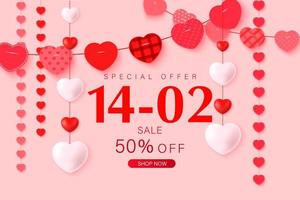 Happy Valentine's Day greeting card design vector