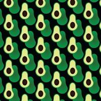 Avocado pattern on black vector