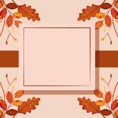 square frame with autumn leafs