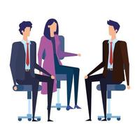elegant business people workers in office chairs vector