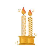 Velas de parafina celebración icono aislado vector