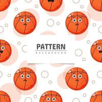 baloncesto con emoticonos de patrones sin fisuras vector