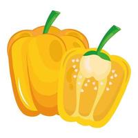 fresh vegetable yellow pepper healthy food icon vector