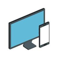 smartphone device with computer isolated icon vector