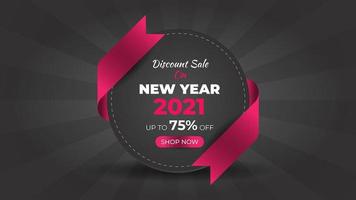 New year 2021 fashion sale colorful web banner template vector