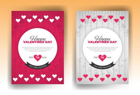 Valentines day invitation card design template