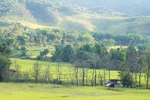 Hills and farmland in Thailand photo