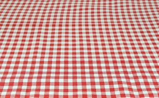 Red checkered tablecloth photo