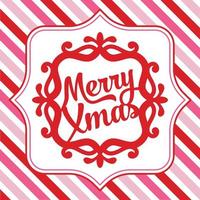 Merry Christmas Ornate Frame Background vector