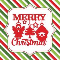 Merry Christmas Cute Symbols Stripe Background vector