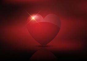 valentines day background with glossy red heart vector