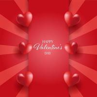 valentines day background with hearts design vector