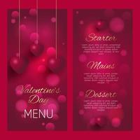 elegant valentines day menu design vector