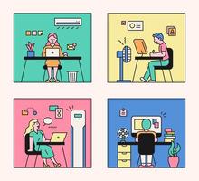 People working in the office. vector