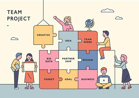 Team project concept banner template.