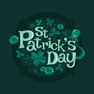 Lettering with Shamrocks for Saint Patrick's Day