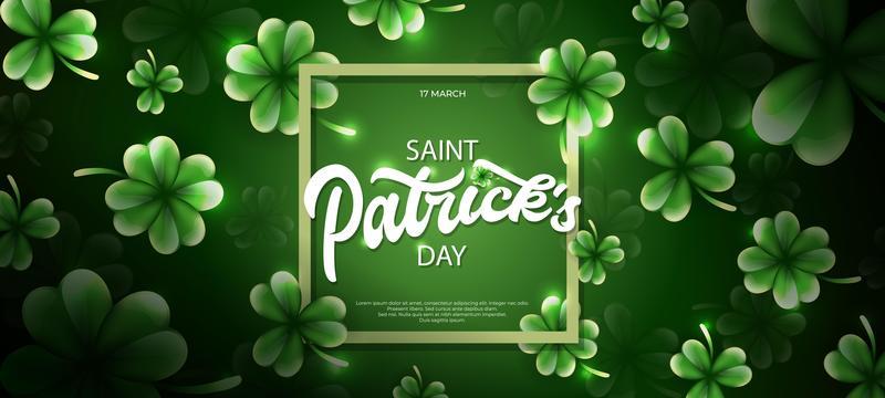 Saint Patrick's Day Illustration with Clover Leaves Ornament