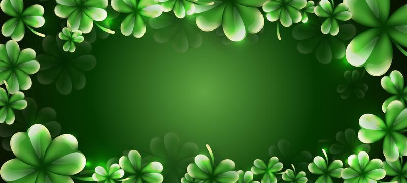 Saint Patrick's Day Background With Clover Leaves Ornament