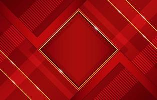 Geometric Red with Gold Highlights and Diagonal Shape Composition vector