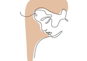 Continuous line drawing face abstract. Minimalism vector isolated on white background.