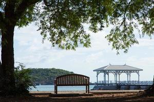 Bench in the park photo