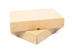 Brown boxes on white background photo