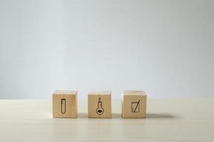 Science researched themed wooden blocks photo