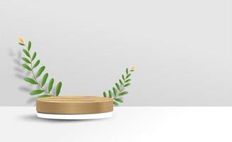 Abstract minimal mock-up with stand and leaves vector