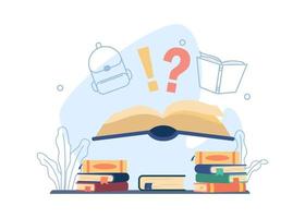 Open book with question mark education design vector