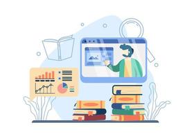 concepto de cursos online vector