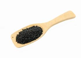 Basil seeds on spoon photo