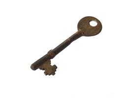 Old key isolated on white photo