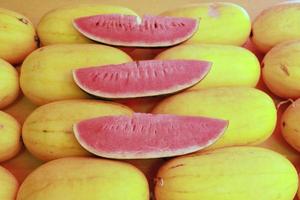 Sweet yellow watermelon photo