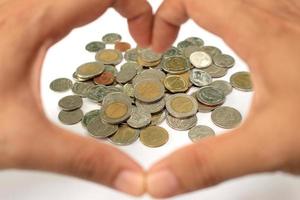 Coins and hands photo