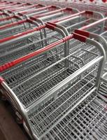 Group of shopping carts photo